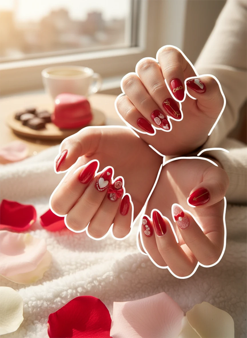 Thumbnail 12 Red Valentine Nail Designs 2026: Modern Romantic Trends