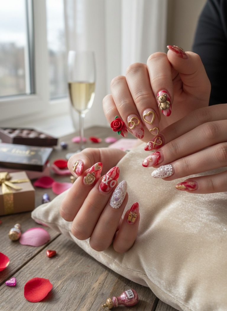 Thumbnail 12 Saint Valentine Nails 3D Designs That Are Viral Right Now (2025)